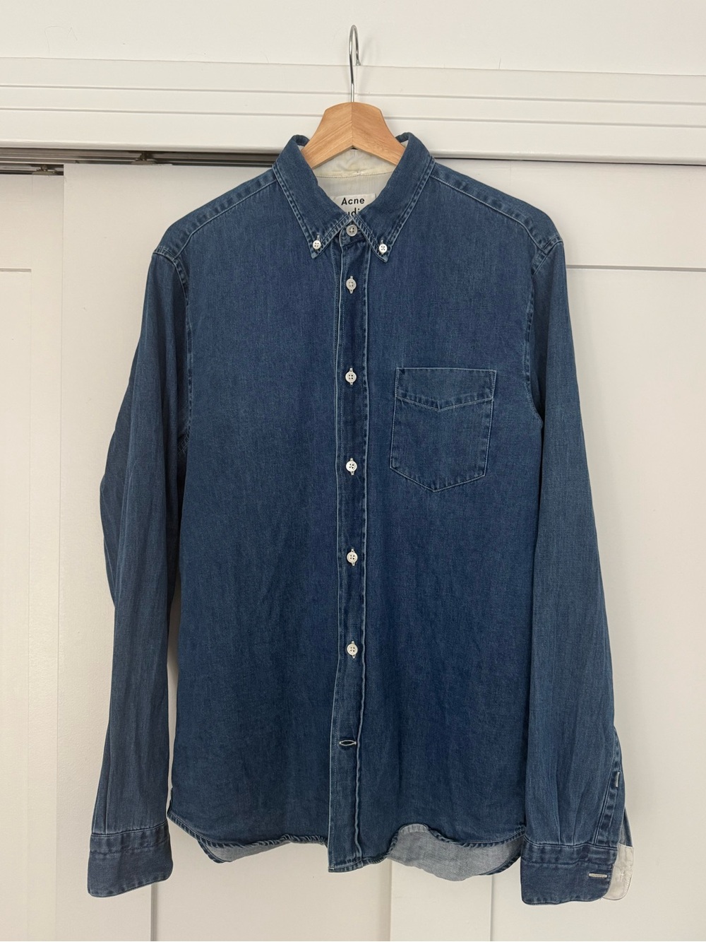 ACNE STUDIOS | Isherwood Washed Denim Shirt | Size 48 | Men’s